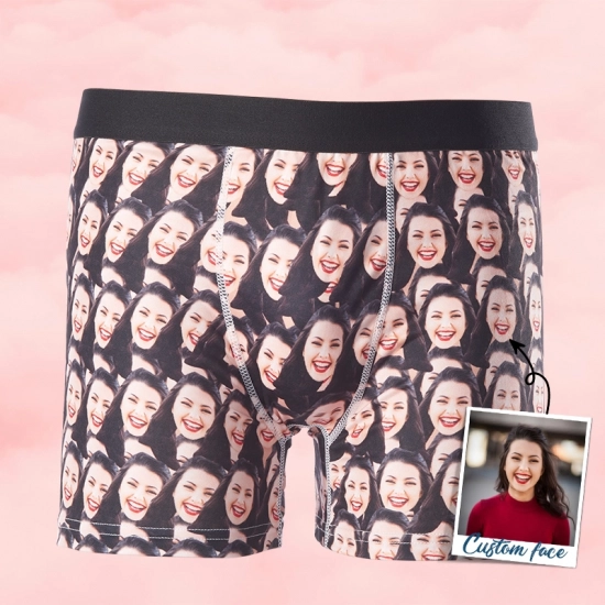 Custom Photo Underwear - Personalized Face Boxers for Men - Funny Gift Boxers with Face Print - Unique Boxer Briefs for Special Occasions