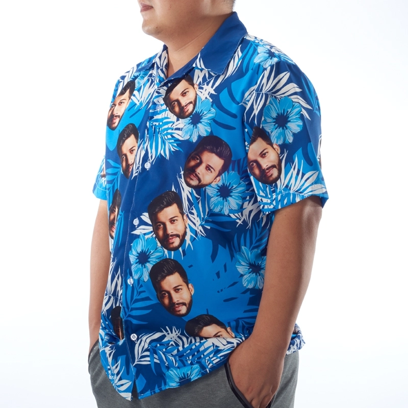 Custom Hawaiian Shirt with Flower Stripe Design - Personalized Hawaiian Design Shirt for Men - Unique Hawaiian Shirt Photo from Back (2)