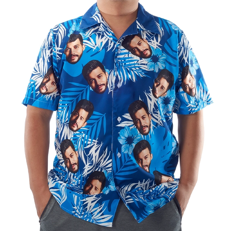 Custom Hawaiian Shirt with Flower Stripe Design - Personalized Hawaiian Design Shirt for Men - Unique Hawaiian Shirt Photo from Back (3)