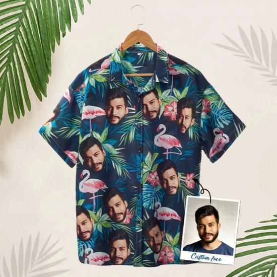 Custom Face Shirts - Crazy Button Down Shirts with Faces - Personalized Black High Top Face Shirt