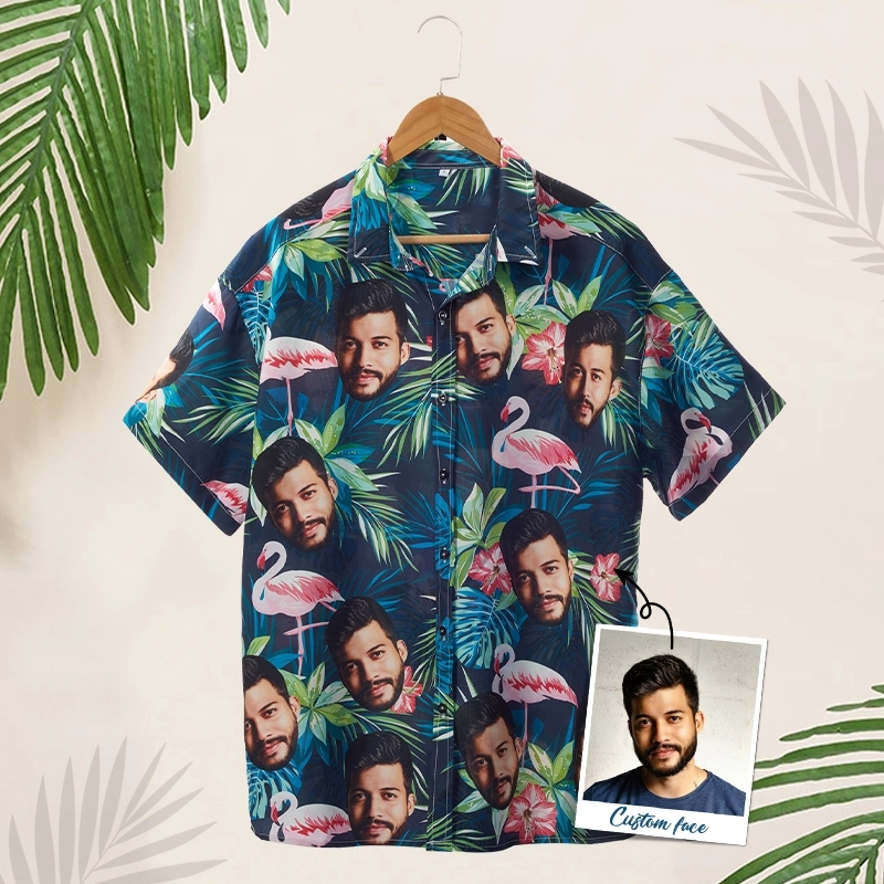 Custom Face Shirts - Crazy Button Down Shirts with Faces - Personalized Black High Top Face Shirt
