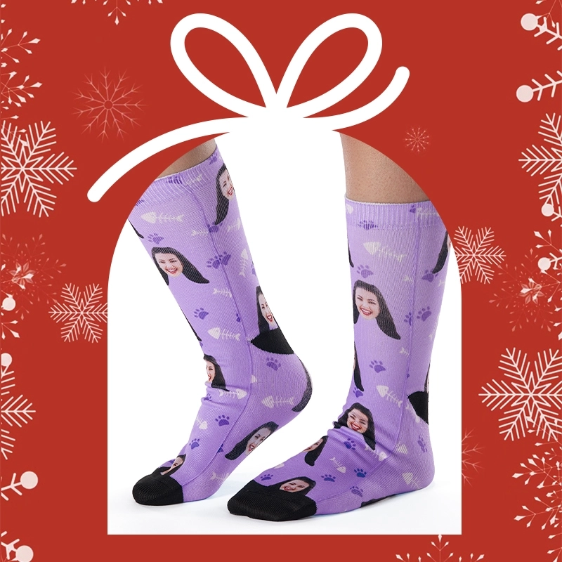Custom Face Socks - Personalized Santa Socks with Pet Face - Custom Photo Socks for Unique Gifts (2)