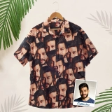 Custom Golf Shirt with Faces - Face Repeating on Shirt - Funny Dad Shirts - Best Dad Ever Personalized Shirt