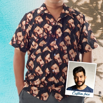 Custom Dog Face Hawaiian Shirt - Personalized Hawaiian Shirt with Dog or Cat Face - Shirt with Your Face on It