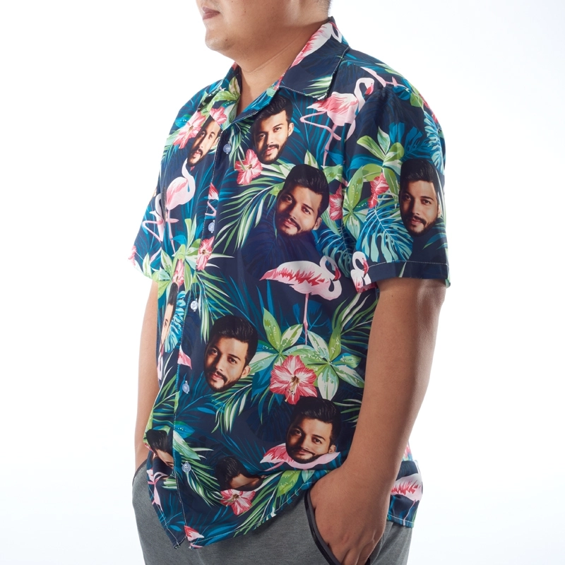 Custom Hawaiian Shirts with Company Logo - Couple Hawaiian Tops for the Beach - Personalized Aloha Custom Shirts (4)