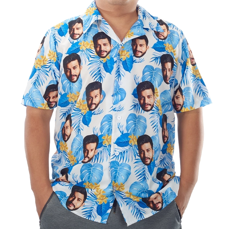 Custom Hawaiian Shirt for Men - Kid's Floral Print Hawaiian Shirt - Father's Day Hawaiian Shirt with Kids' Faces (3)