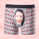 Personalized Face Boxer Shorts - Custom Heart Print Boxers for Men - Romantic Face Underwear Gift - Unique Custom Photo Valentine Boxers (2)