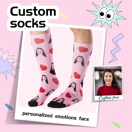 Custom Photo Socks for Dad - Personalized Socks with Kids' Faces - Custom Socks with Pictures - Unique Socks with Faces Gift