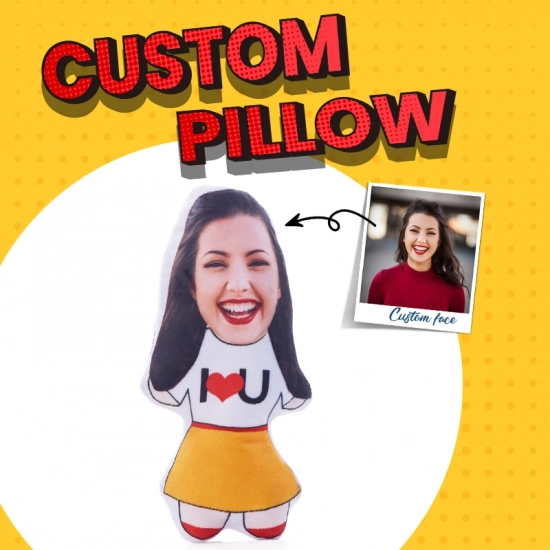 Personalized Doll Pillow - Custom Body Pillow with Face - Custom Face Plush for Unique Gifts