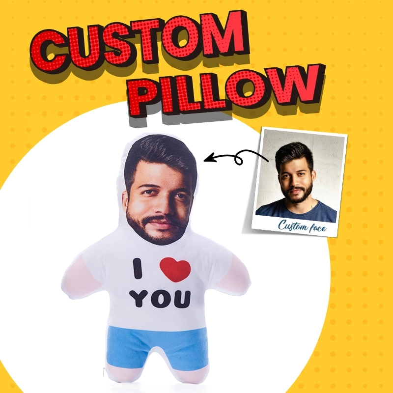 Custom Face Pillows - Personalized Photo Pillows - Funny Gift Pillow with Custom Face Design Custom Face Pillows - Personalized Photo Pillows - Funny Gift Pillow with Custom Face Design