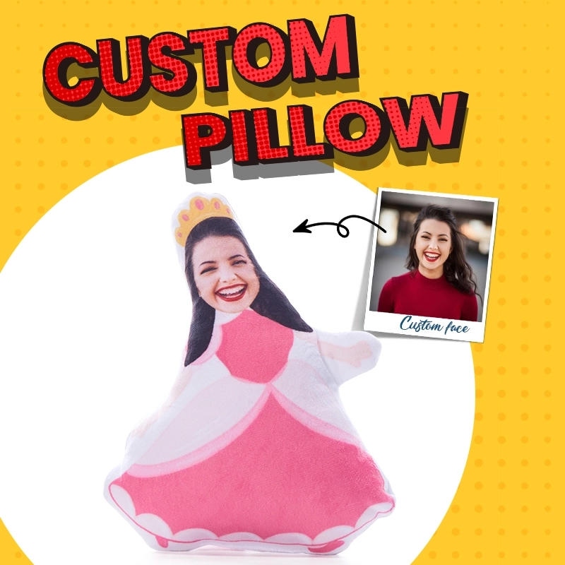 MiniMe Pillow - Personalized Photo Pillow Doll - Custom Face Princess Pillow for Unique Gifts MiniMe Pillow - Personalized Photo Pillow Doll - Custom Face Princess Pillow for Unique Gifts