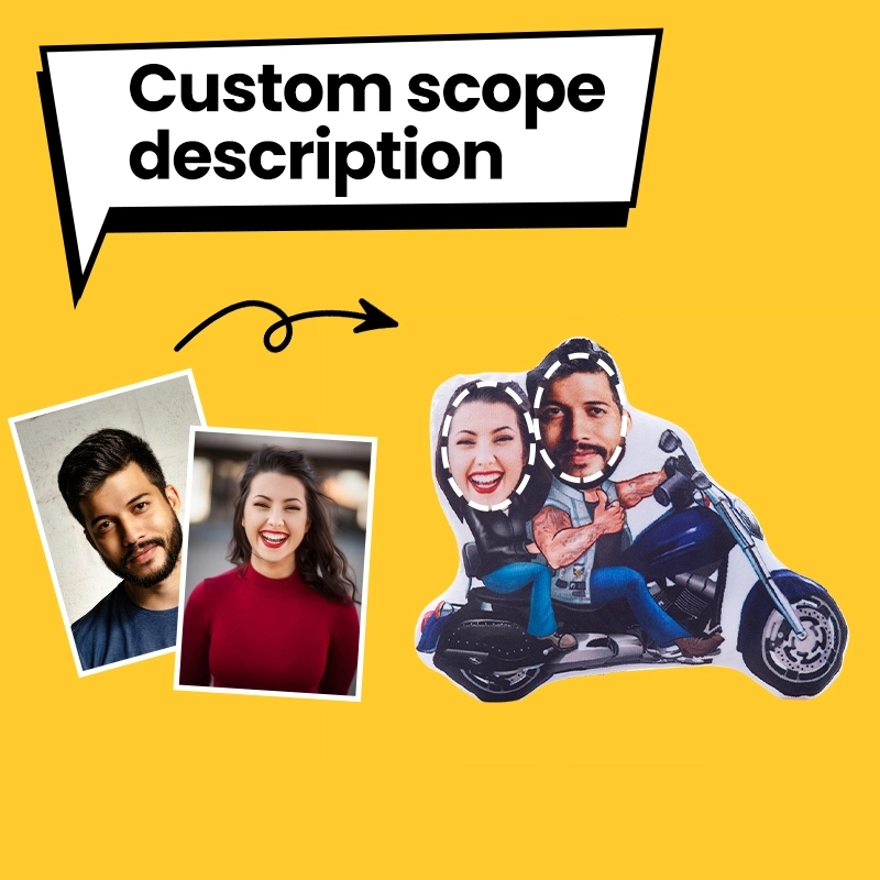 Personalized Biker Pillow - Custom Motorcycle Couple Plush - Unique Rider Gift - Couple Face Pillow for Special Occasions (2)