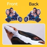Personalized Biker Pillow - Custom Motorcycle Couple Plush - Unique Rider Gift - Couple Face Pillow for Special Occasions (3)
