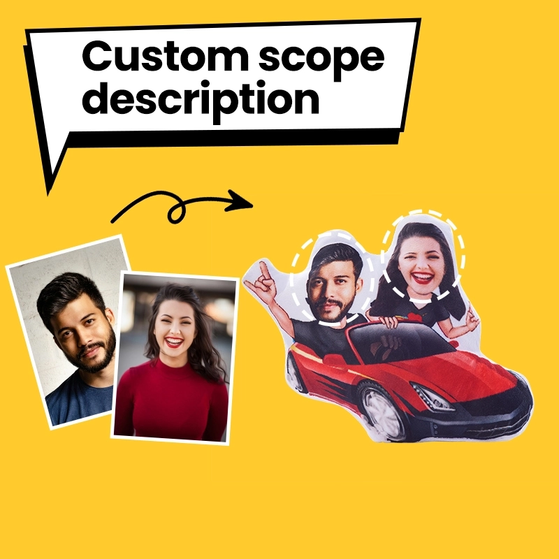 Personalized Car Pillow - Custom Face Ride Pillow - Couple Adventure Plush - Unique Driving Gift for Special Occasions (2)