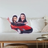 Personalized Car Pillow - Custom Face Ride Pillow - Couple Adventure Plush - Unique Driving Gift for Special Occasions (4)
