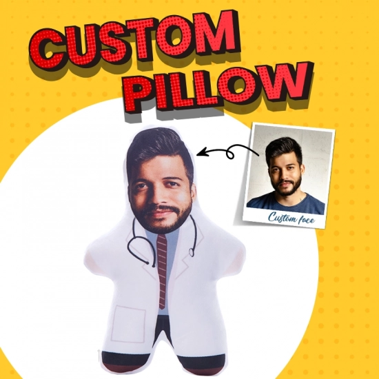 Personalized Pillow with Picture - Custom Doctor Pillow - Customized Cushion with Face and Name Personalized Pillow with Picture - Custom Doctor Pillow - Customized Cushion with Face and Name