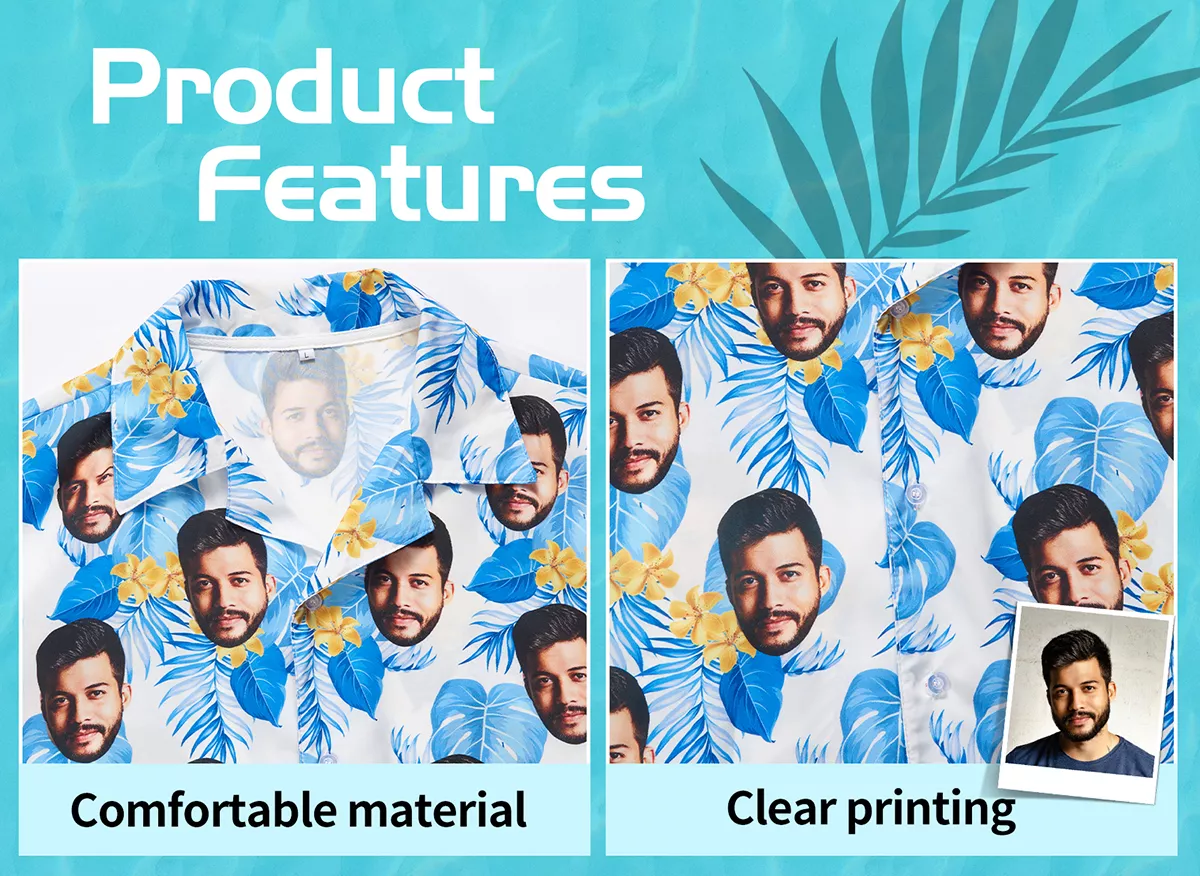 father's day hawaiian shirt kids faces