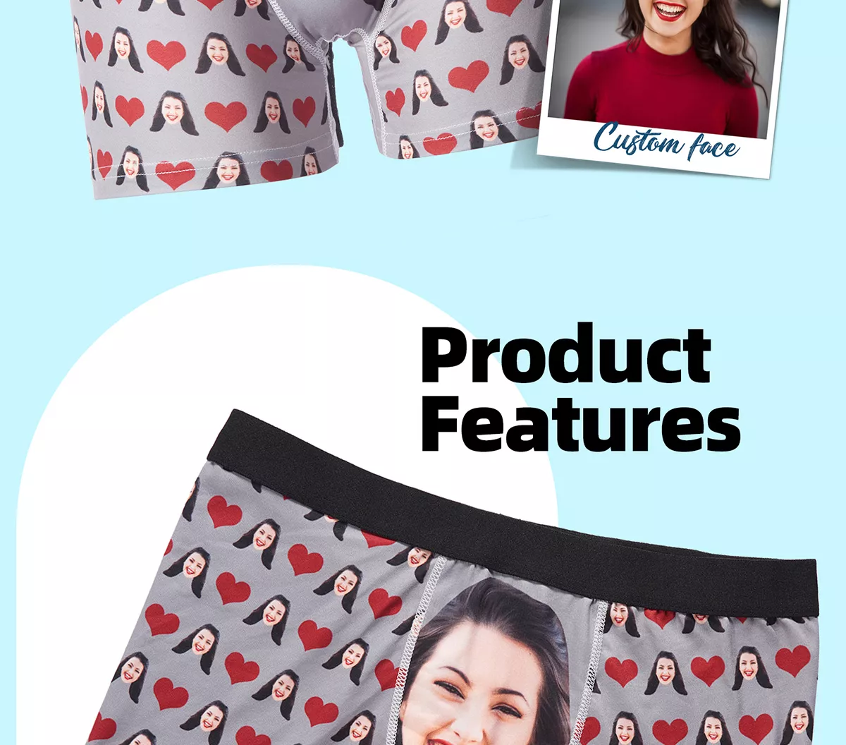 Custom Heart Print Boxers