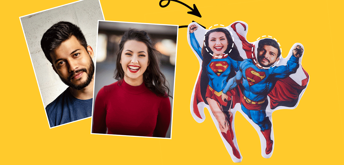 Superhero Couple Pillow
