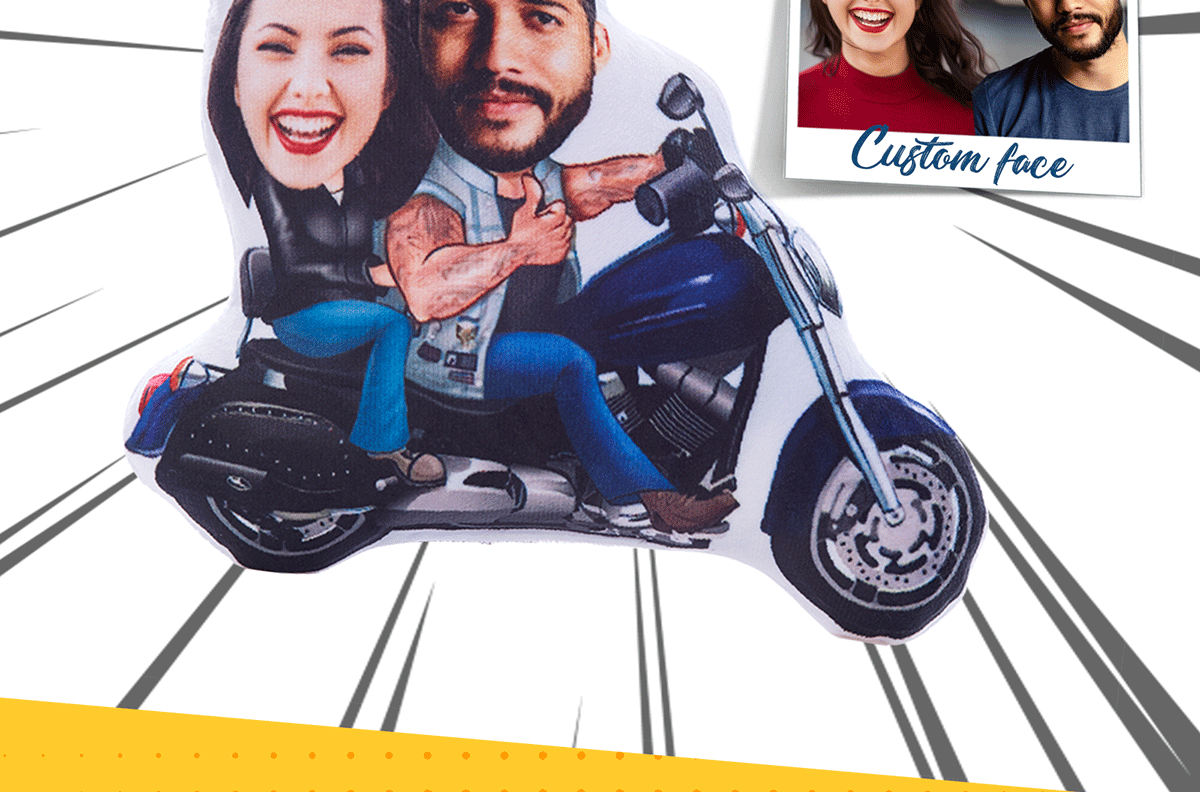 Custom Motorcycle Couple Plush