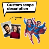 Superhero Couple Pillow - Custom Duo Face Pillow - Personalized Hero Plush - Unique Couple Face Cushion Gift (2)