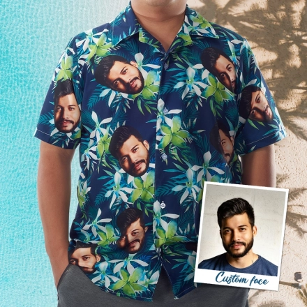 Three Faces Custom Hawaiian Shirt - Customizable Group Hawaiian Shirts - Personalized Custom Made Aloha Shirts